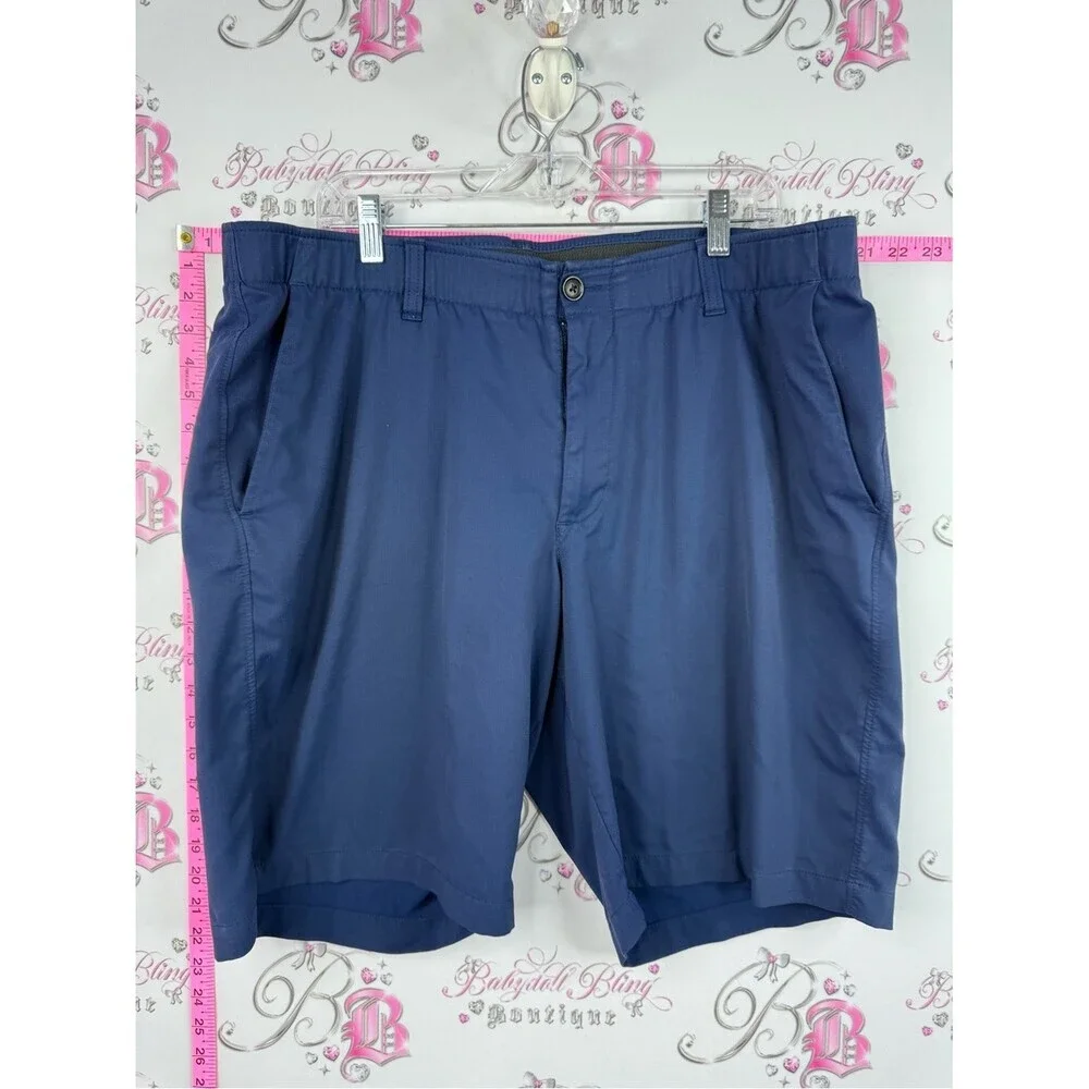 Under Armour Men's Navy Blue Flat-Front Performance Shorts